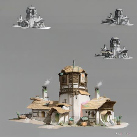 a house,no humans,Scene concept design, simple background, white background