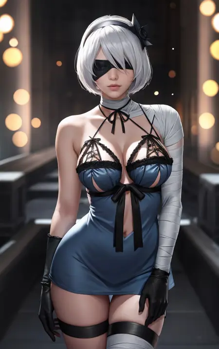 Nier Automata 2B Cosplay Kaine | 2 Attires