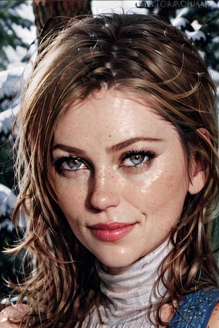 <lora:diorabaird-12:0.99>, diorabaird, blue eyes, (snow, forest), ((tight turtleneck):1.3),1girl, solo, ((eye shadow, eyeliner, lipstick)) (closeup, portrait), smile, (photorealistic, photograph), sharp focus, natural lighting, subsurface scattering, f2, 35mm, film grain, nice angle, detailed face, pale skin, woman,vivid colors, bokeh background, subject for emphasis, dramatic colors