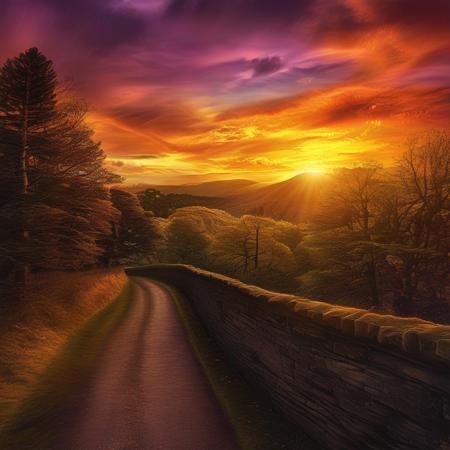 Road to the west (background) V1
