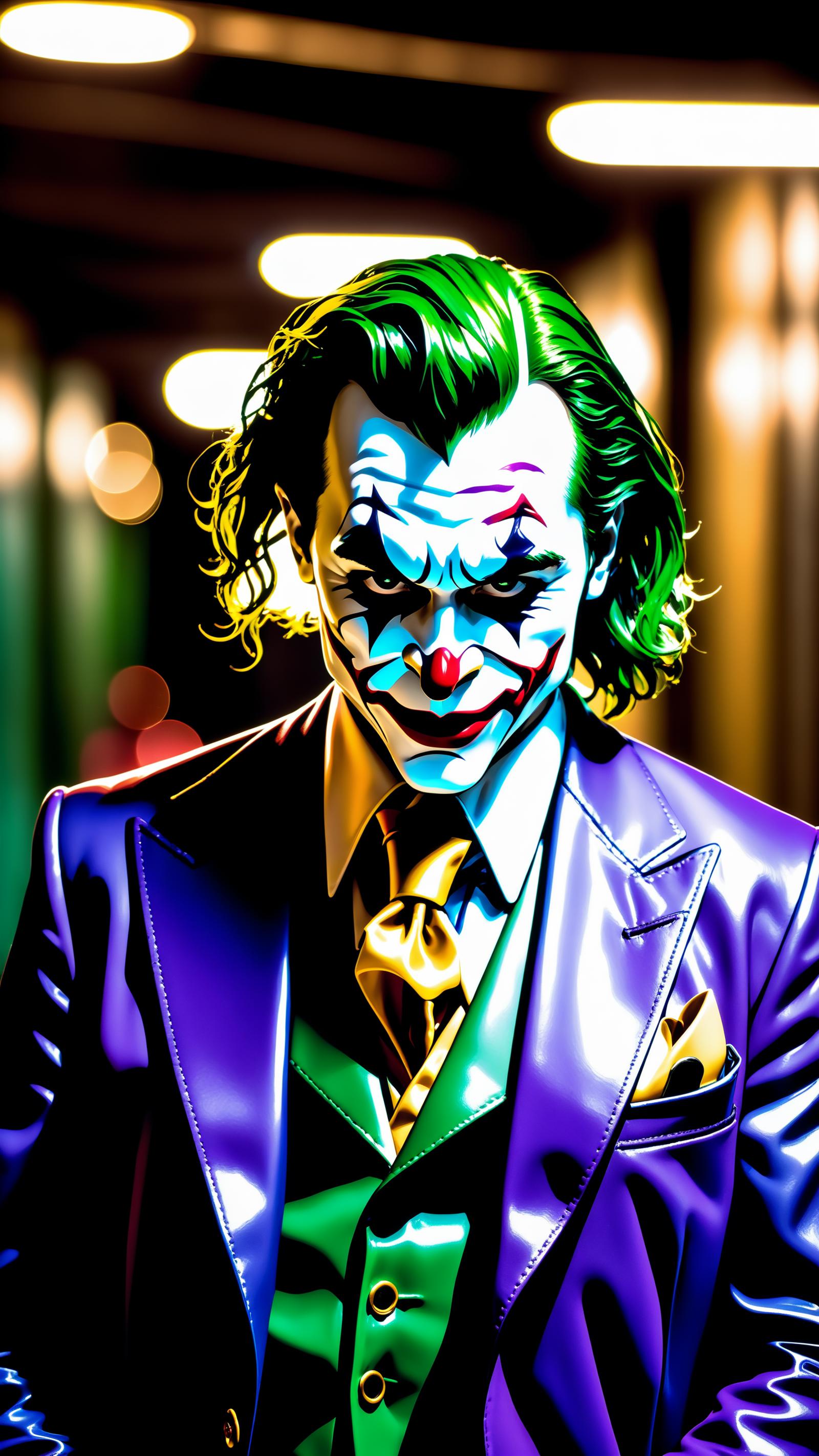 A detailed, colorful image of the character Joker from the movie Batman.