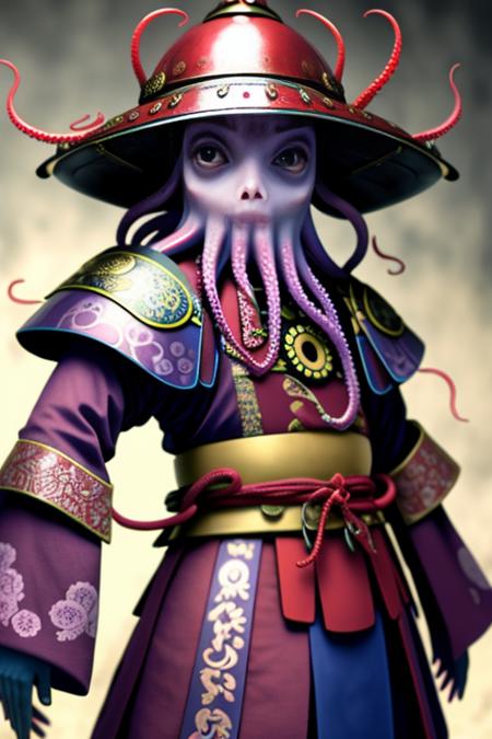 samuraistyle  <lora:samuraistyle_model:0.6> octopus