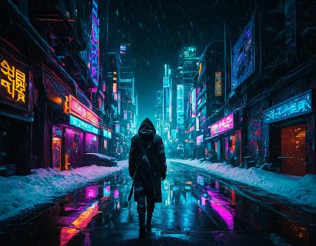 cinematic still An illuminated ninja in the style of the golden glitched rainbow. Snow falls, and around the canvas in the style of colorful digital art, holographic geometric patterns float. The image has a cyberpunk aesthetic with a glitchy distortion: black background, neon lights, glitch art, surrealism, high contrast, vibrant colors, psychedelic patterns, ethereal glow. It creates a spiritual contemplation and an otherworldly beauty. It looks like something in the style of science fiction . emotional, harmonious, vignette, 4k epic detailed, shot on kodak, 35mm photo, sharp focus, high budget, cinemascope, moody, epic, gorgeous, film grain, grainy, cyberpunk cityscape An illuminated ninja in the style of the golden glitched rainbow. Snow falls, and around the canvas in the style of colorful digital art, holographic geometric patterns float. The image has a cyberpunk aesthetic with a glitchy distortion: black background, neon lights, glitch art, surrealism, high contrast, vibrant colors, psychedelic patterns, ethereal glow. It creates a spiritual contemplation and an otherworldly beauty. It looks like something in the style of science fiction . neon lights, dark alleys, skyscrapers, futuristic, vibrant colors, high contrast, highly detailed, An illuminated ninja in the style of the golden glitched rainbow. Snow falls, and around the canvas in the style of colorful digital art, holographic geometric patterns float. The image has a cyberpunk aesthetic with a glitchy distortion: black background, neon lights, glitch art, surrealism, high contrast, vibrant colors, psychedelic patterns, ethereal glow. It creates a spiritual contemplation and an otherworldly beauty. It looks like something in the style of science fiction, epic, fantastic, gorgeous, breathtaking, intricate detail, very inspirational,, inspiring, beautiful, lush, creative, positive, joyful, unique, passionate, cute, pretty, magical, pure, flowing, detailed, dramatic, sharp focus, complex, brilliant, amazing, highly artistic