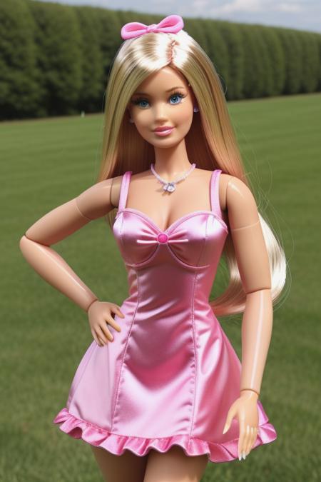 I'm a Barbie girl, in the Barbie world
Life in plastic, it's fantastic
You can brush my hair, undress me everywhere
Imagination, life is your creation, pink high heels
I'm a blonde bimbo girl in a fantasy world
Dress me up, make it tight, I'm your dolly
You're my doll, rock'n'roll, feel the glamour in pink
Kiss me here, touch me there, hanky panky