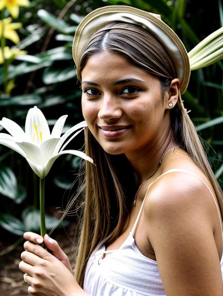 Fujifilm FinePix 2400Z, a woman holding a Lily