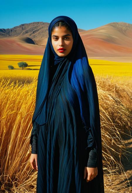 Persian Girl,(burqa)(analog photo:1.2),((dynamic pose:1.2),(dynamic camera),(amateur photo:1.3,art retouch,, analog photo),  , (film grain:1.2), abstract collage,(masterpiece, high quality, ), , solo, model photoshoot, (black theme:1.1), a stylish girl,big lips, , solo, pride, , (looking at the viewer), (Francis Drake : 1,2) ((best quality)), (artistic photography by Philippe Halsman and Ara Gler:1.2), (Infrared Photography by Sally Soames and Pauline Kruger Hamilton:1.2), award-winning photography, aesthetic and beauty, extraordinary details, clear background, f/4, daring, high dynamic range, <lora:MJ52:0.5> <lora:- SDXL - vanta-black_contrast_V3.0:0.5>black (anthraquinone blue and red colors:0.1), <lora:MJ52:0.35><lora:hair_with_scenery:1>folk costumes (Ethel Warwick:1,2) (8k, RAW photo, highest quality), hyperrealistic, intricate abstract, intricate artwork, abstract style, otherworldly, mesmerizing parallel dimension, gravity defies logic, abstract masterpiece, interplay of floating objects, distorted silhouettes, vivid hues, ethereal light, highly detailed,,,Leica Q2 with Summilux 35mm f/1.2 ASPH, ,clear face, Ultra High Resolution,