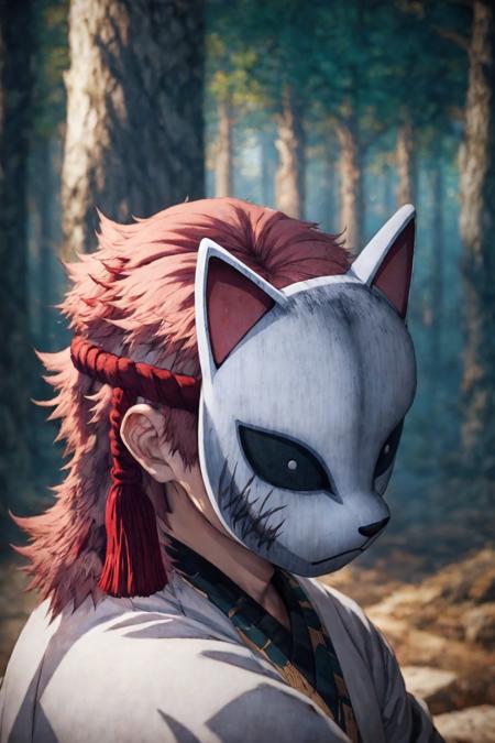 high quality, 1boy, fox mask, <LORA:锖兔V1:0.9>