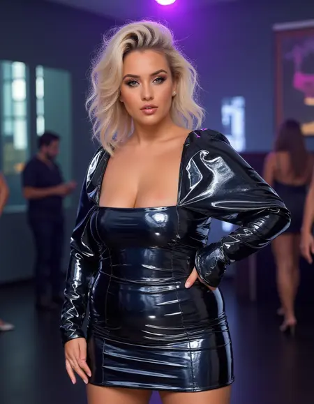 Suit 07 — Square Neckline Latex Dress