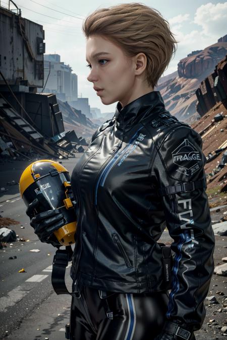 (masterpiece, best quality)
1girl, solo, short hair, blue eyes, blonde hair, brown hair, gloves, holding, jacket, outdoors, bodysuit, profile, helmet, science fiction, realistic, FragileDeathStranding
<lora:epi_noiseoffset2:1>  <lora:add_detail:0.7>   <lora:FragileDeathStranding:0.8>