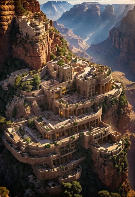 (The colonial city of the future, in the mist-filled Grand Canyon, on an unknown Earth-like planet, 2 moon on sky, Spaceship flight connects colonies, waterfulls:1.3), (Machu Picchu, a mountain settlement, incredibly spectacular:1.2), (Mario Botta:1.3), (avant-garde, future, reality, science fiction, photorealistic), (modern architecture:1.2), 
(Large Files, Ultra Realistic, 8K, 16k, FHD, HD, VFX, Perfect, Photography, composition, Architecture Sales Photography, Architecture Competition, Ultra High Resolution, Cinematography, High Resolution Image:1.1), (dramatic lighting, direct sunlight, ray tracing, clear shadow:1.2),  (real landscape:1.1), (blurred background:1.0), (urban background, more_details) ,
ac_neg1, great lighting, clear, hillscastel, extrusionbuilding, vertical