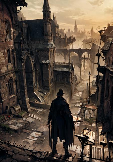 Bloodborne, docter:1.5,monster,city:1.1, <lora:Bloodborne-000075:0.6>,1men:1.2,solo:1.2