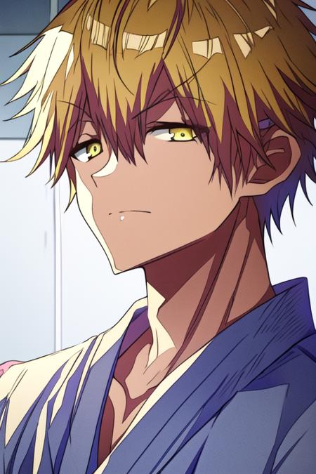 ramune blonde hair yellow eyes hair between eyes