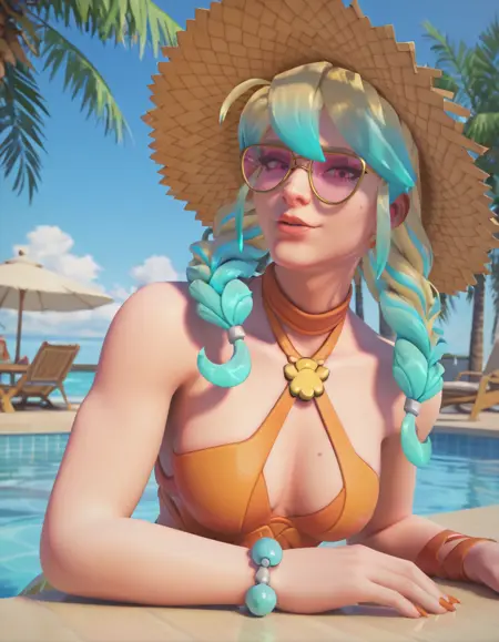 Poolside Mercy Skin (Illustrious & Pony)