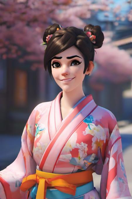 <lora:PE_TracerOverWatch:1> PETracerOW,realistic,4k raw, close up, detailed, beautiful, street photography, photorealistic, detailed, Kodak ektar 100, natural, candid shot 
portrait of tracer,1girl,overwatch,wearing a kimono,smiling