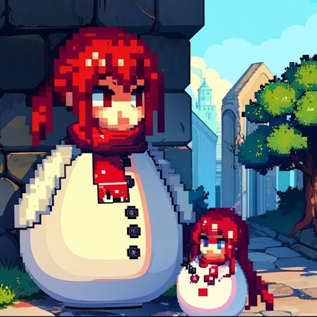 snowman pixel art