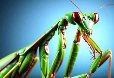 praying mantis, praying!  hyperdetailed, hyperrealistic, vivid colors, Ultra High Definition 64K, Detailed and Intricate, Digital Art, Realistic, Cinematic, Studio Lighting, Beautiful Lighting,landscape view