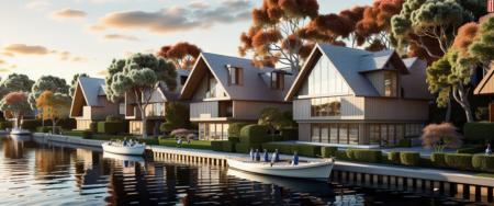 (masterpiece),(high quality), best quality, real,(realistic), super detailed, (full detail),(4k),8k,architecture,scenery, boat, outdoors, tree, building, watercraft, reflection, water, day, autumn leaves, bird, sky, river, house, window  <lora:XSArchi_105-000005:0.6>