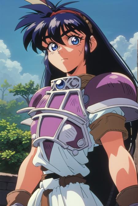 ihrie, <lyco:ihrie-lyco-nochekaiser:1>,
ihrie, long hair, blue eyes, black hair, (retro artstyle:1.5), (1990s \(style\):1.5),
BREAK gloves, short sleeves, fingerless gloves, armor, shoulder armor, brown gloves, pauldrons, breastplate, red armor,
BREAK looking at viewer,
BREAK outdoors,
BREAK <lyco:GoodHands-beta2:1>, (masterpiece:1.2), best quality, high resolution, unity 8k wallpaper, (illustration:0.8), (beautiful detailed eyes:1.6), extremely detailed face, perfect lighting, extremely detailed CG, (perfect hands, perfect anatomy),