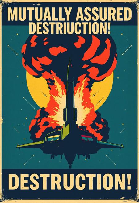 Vintage poster design, retro, 
'Mutually Assured Destruction!'