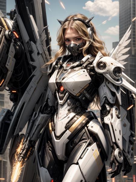 only face closeup, portrait, highly_detailed, masterpiece, sharp focus, realistic, photo-realistic, backlight, masterpiece, 8k, high detail RAW color art, (cinematic lighting), 1girl, solo, looking at viewer, wavy hair, blonde hair, above the thigh, eyelashes, glowing, science fiction, cyberpunk, oxigen mask, black Mecha Gorgeous Armor, huge white mechanical wings, sparks of fire through the air, black battle angel, <lora:more_details:1> <lora:lora:0.9> <lora:DetailedEyes_V3:1>  <lora:RealDownblouse4:0.6>
