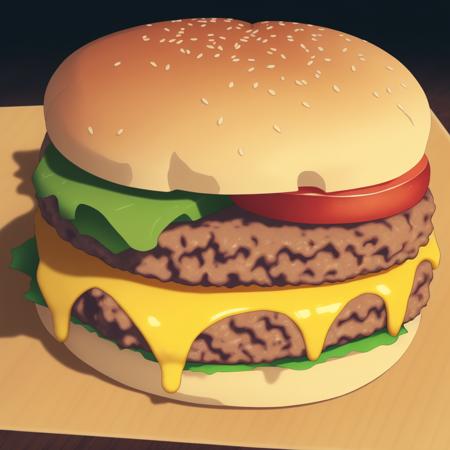 A cheeseburger <lora:TrigunStampede:0.65>