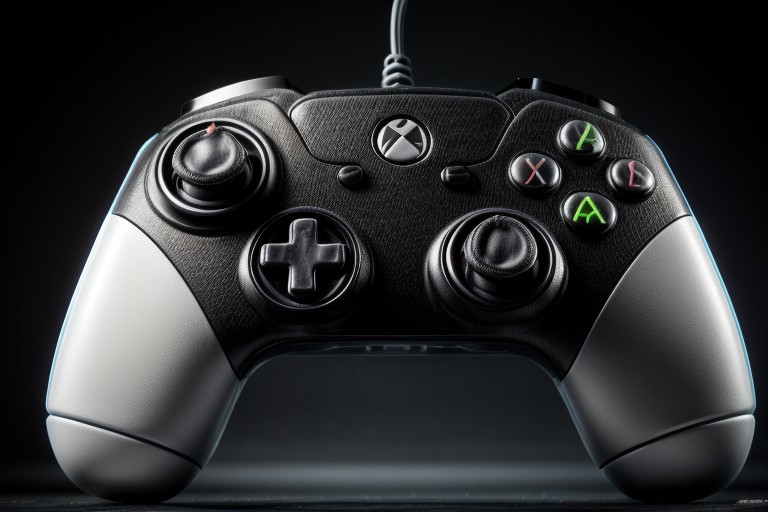 masterpiece, best quality, 8K, HDR, absurdres, intricate details, ciTron Legacy, photo of futuristic controller, neon details, controller, blurry background