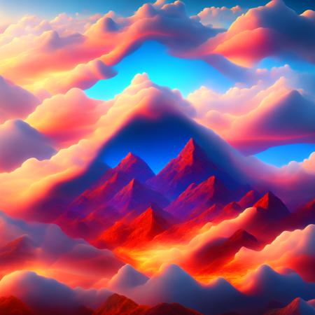 (fractalgeo style:1) an image of a computer screen with mountains and clouds in the background <lora:djzFractalGeoV21_LoraBooth:1>