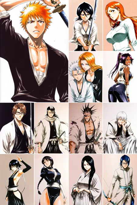 [illustrious XL] 16 in 1，《Bleach》/《死神》Tite Kubo/久保带人 - Artist Style