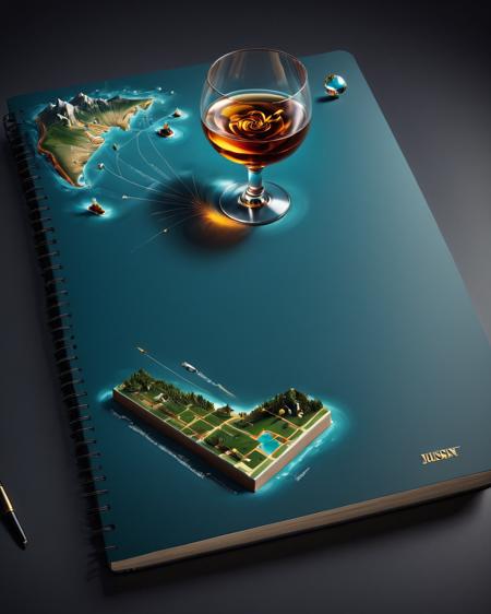 Surrealist art <lora:Book_FFusion_32:1>3d notebook surreal art depth 3d map with popping out whiskey glass <lora:CivitAI__Style_Fusion_-_FFusionAI_Entry_64DIM:0.2> FFusionAI Style <lora:test_Not_for_production.adultdel:0.2> . Dreamlike, mysterious, provocative, symbolic, intricate, detailed