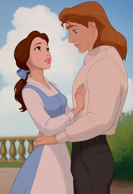 Belle and Adam (Beast) -The Beauty and The Beast | Illus Couple