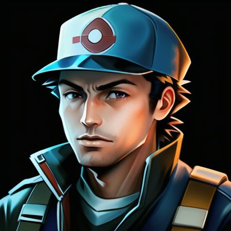 , (masterpiece:1.3), ((best_quality)), (absurdres), 1boy, portrait, simple_background, black_background, <lora:starsector portraits upscaled:0.6>, ash_ketchum