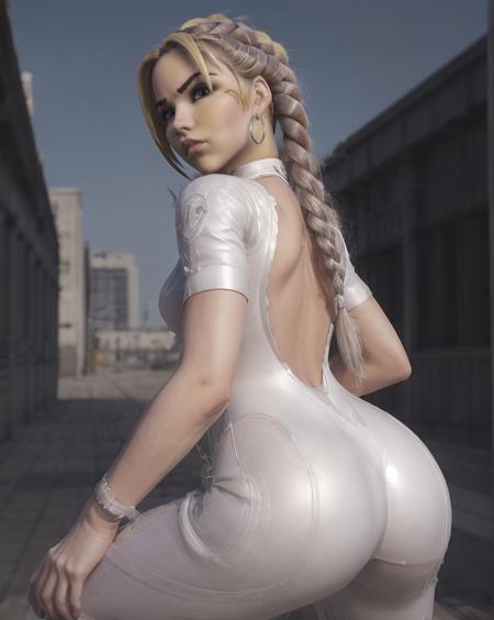 from_side, natural light, [lens flare], bokeh, RAW photo, high quality full body photo portrait of beautiful ((pale skin overwatch widowmaker, long blonde braided hair)), sunny city background,  ambient occlusion, beautiful eyes, high definition, high resolution, (detailed skin, skin blemish:1.3), (detailed skin texture), detailed mouth, detailed chin, detailed nose, dramatic lighting, cinematic lighting, high definition, high quality, Fujifilm XT3, <lora:LowRA:0.3>, <lora:AddDetail:0.5>, <lora:FilmG3:0.25>, <lora:DSSB:0.7>,  <lora:OverwatchWidowmaker-step00003000:0.75>