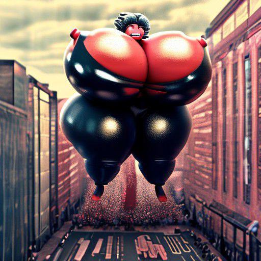 millie, demon girl, breast expansion, detailed background, living room,  living inflatable, floating, tethered, blimptits, hyper hips, hyper thighs,  <lora:Inflation071BB95:0.8> | Civitai