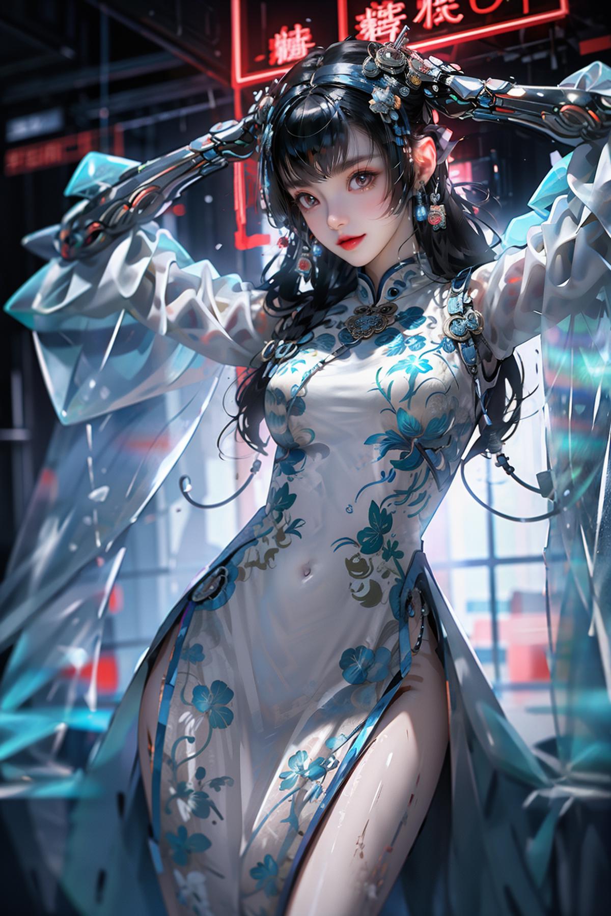 Cyberhanfu 赛博国风/Cyber Chinese style image by pizzagirl