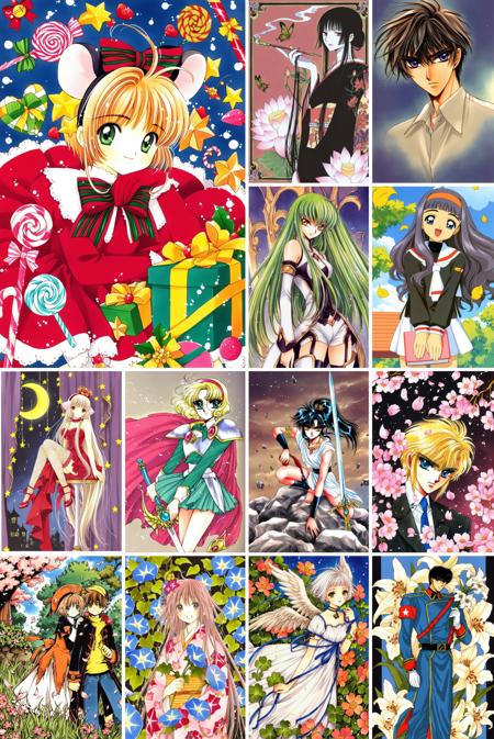 [illustriousXL] 【flyx3】CLAMP 系列作品超级混搭Lora 13合一 -Artist Style illustrious XL_v1.0