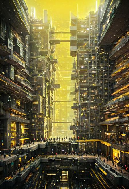by Dom Qwek and Denys Lasdun,  (magnificent , Abstract Expressionism but extremely beautiful:1.4), (intricate details, masterpiece, best quality:1.4) ,
Cyberpunk style scenery, neon, dystopian, futuristic, digital, vibrant, detailed, high contrast, reminiscent of cyberpunk genre, , looking at viewer, dynamic pose, neon yellow and magenda hue
<lora:add-detail-xl:1> <lora:xl_more_art-full_v1:0.5>  <lora:NicolaSamori:0.5> in the style of nicola samori <lora:looking_at_viewer:2>