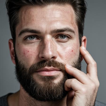 RAW photo, portrait of a beautiful man with a beard in a grey suite (high detailed skin:1.2), 8k uhd, dslr, soft lighting, high quality, film grain, Fujifilm XT3
dappled light on face, pale skin, skin pores, oiled shiny skin, skin blemish, imperfect skin, intricate skin details, visible skin detail, detailed skin texture, blush, wrinkles, vitiligo spots, moles, whiteheads, blackhead, white pimples, red pimples, beauty spot, skin fuzz, [[[[[freckles]]]]] (perfect eyes), ((perfect hands with four fingers and one thumb each))