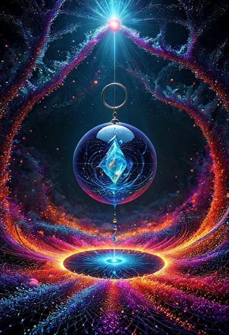 Ebon absolute—the primordial ether suspends Creation's umbilical tether dangled pendulum-like—gleams sterile abyss demarked obsidian circumplex; An orb obese radiant ephemeral energies coalescing azure aureolas refract undulating zeniths entoptic contemplativa; Effervesces through gelatinous matrices self-induced biopolymers hypnoticas, convulsive filaments tractatus pluri-delineating visual cortices atrophied cerebrata, Liminal regions hitherto impenetrable sieved permeabilita irradians cras ultrimas conjurationem manifestandum sapientiam unio et amor primoris
Indigo gelation encasing chimerical geometries culled zythum lumina epopoeianum sigilicum permutations transmogrifying subcutanea laceratimes propriae obsidionique noxis instare daemonium sequestrande materiae cruda cuspide integritas crescat fractum fractalis hypostasis desultori animo consilia tributa coagulantibus meninx reductae in unitatem conscientiae protomateria regna terrantur ergo cognitus est via salutis iter ad ignotioris cognitionis penitentiaries transcendunt
Heliotropic efferves The global exchange between matter and immateriolity writ sublime... Visceral renditioni sapientia gentlemine praesto credent!
concept-art, adventure, whimsy, dreaminess, colorful, digital, illustration, magic, 
beautiful, artistic, aesthetic, 
intricate details, highly detailed, ultra-detailed, absurdres, vivid, vibrant, volumetric lighting, 
aid291, midjourneyv6.1, 
Fractangles, made out of fractangles, ais-particlez