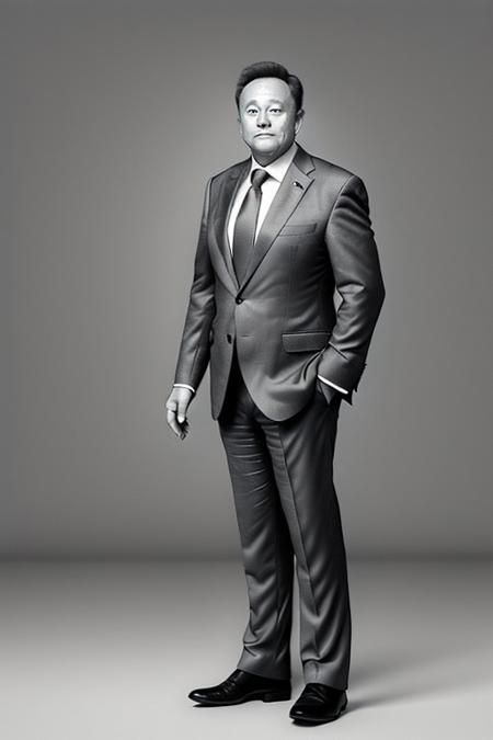 Man in suit full body portrait elon-gate-moon-musk