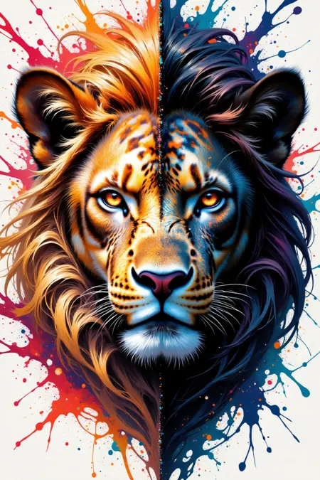 B_Split-Face Creation_Animal Portrait Generation