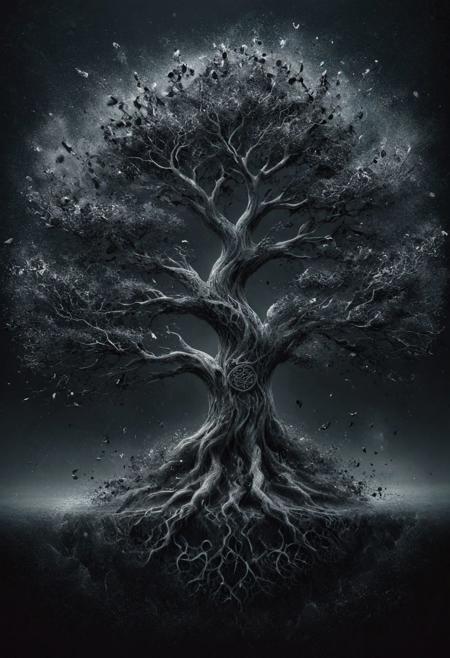 Completely black screen, absolutely nothing, pure black, detailed, but the celtic tree of life are rising, FastNegativeV2, ral-dissolve,