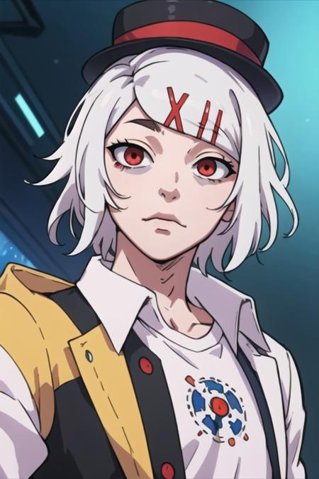 juuzou_suzuya white hair red eyes