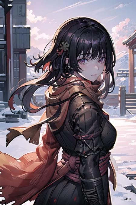 origin, 1girl, pale skin, solo,(outfit sekiro), from behind, breasts, looking at viewer, outdoors, sky, temple, back, looking back, day, large breasts
<lora:outfit_sekiro-000008:1.05><lora:type100-pynoise-000013:0.8>
excellent lighting, sidelighting,