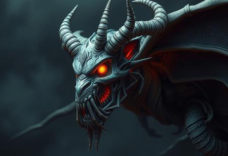 in a biomechanical art style a demon