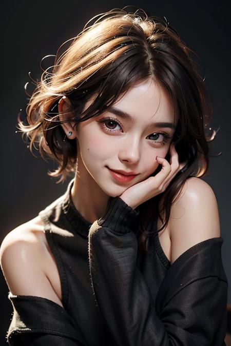 1girl, offshoulder, smile,best quality, masterpiece, ultra high res, photorealistic,