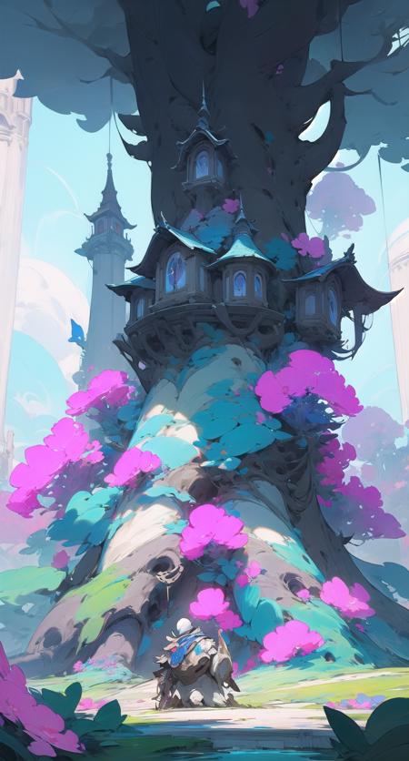 fantahouse, tree, flower,scenery, outdoors, tower
 <lora:fantahouse-noise:1>