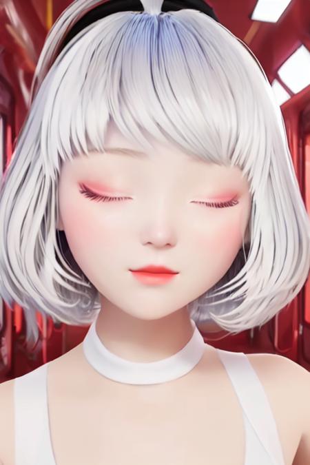 1girl,solo,white_hair,closed eyes