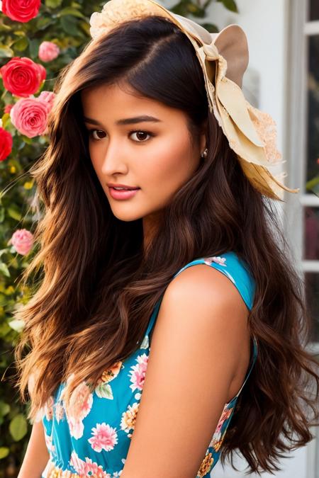 photo of ai_lora_liza_soberano, an extremely sexy young woman wearing a vintage floral sun dress, (maan_steenwinkel_V4:0.8), detailed face, soft lighting, looking away, distracted, <lora:epiNoiseoffset_v2:0.6>, <lora:add_detail:0.9>  <lora:ai_lora_liza_soberano:1>