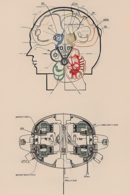 a anatomy of robotic brain <lora:T3chDr4w_v2:0.8>