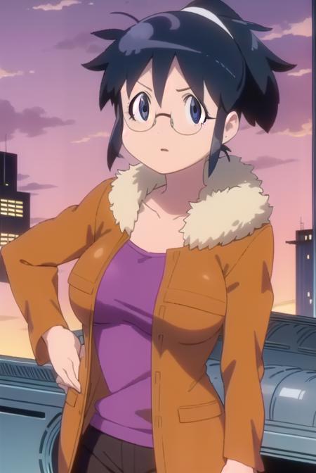 akihinata, <lora:aki hinata movie-lora-nochekaiser:1>,
aki hinata, long hair, blue hair, ponytail, glasses, (black eyes:1.3),
BREAK jacket, brown jacket, fur trim, long sleeves, shirt, purple shirt, collarbone, pants, black pants,
BREAK outdoors, city, sun, sky, clouds, buildings, people, crowd, 
BREAK looking at viewer, (cowboy shot:1.5),
BREAK <lyco:GoodHands-beta2:1>, (masterpiece:1.2), best quality, high resolution, unity 8k wallpaper, (illustration:0.8), (beautiful detailed eyes:1.6), extremely detailed face, perfect lighting, extremely detailed CG, (perfect hands, perfect anatomy),